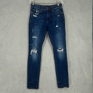 Aeropostale skinny blue jeans distressed mens size 30/32